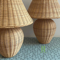 Lampe de table en rotin naturel, faite à la main, lampe de chevet en osier, style bohème, décoration écologique pour la maison, lampe de nuit, Vietnam