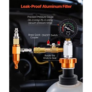 Kit Portatile per il Riempimento Sottovuoto del Radiatore per Sistemi di Raffreddamento Automobilistici, Strumento di Riempimento del Liquido Refrigerante con Manometro - Product Image 4
