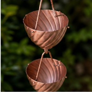 Chaîne de pluie spirale en cuivre décorative pour gouttière, évacuation des eaux de pluie extérieure, décoration suspendue pour jardin - Product Image 2