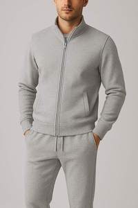 <b>Mens</b> <b>White</b> Full Zip Tracksuit Set Premium Track <b>Jacket</b> and Jogger Pants Casual Athletic Sportswear Comfortable Slim Fit Active - Product Image 3