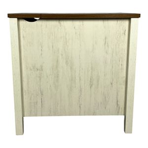 Comodino in Stile Rustico con Stazione di Ricarica, Cassetto con Anta Scorrevole e Spazio di Archiviazione per Camera da Letto e Soggiorno - Product Image 6