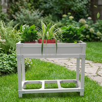 Jardinière Moderne en Plastique Galvanisé Effet Bois, Bac de Jardin Étanche, Écologique et Durable pour la Décoration Intérieure et Extérieure