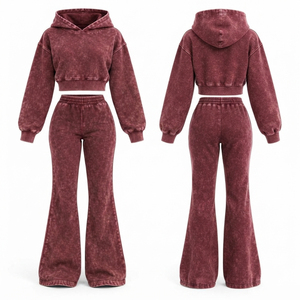 Conjunto de Sudadera con Estampado Gráfico Premium y Pantalones Deportivos Acampanados, Ropa Deportiva Personalizada de Moda Urbana para Hombre y Mujer - Product Image 5