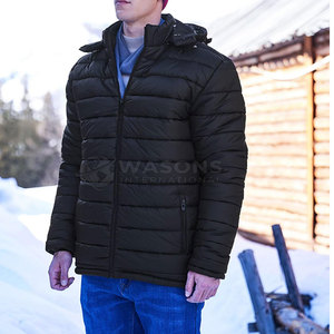 Classic Men Puffer <b>Jacket</b> Lightweight <b>Packable</b> Warm Winter Outerwear Comfortable Daily Wear - Product Image 2