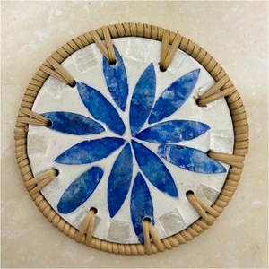 Handcrafted Round Rattan <b>Drink</b> <b>Coaster</b> Set with Storage Holder Natural Woven Heat Resistant Cup Mat Wholesale - Macy - Product Image 5