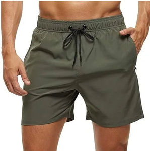 Shorts d'été pour hommes, séchage rapide, décontractés, athlétiques, pour la gym, la plage, en polyester et coton, avec poches zippées, shorts pour hommes personnalisés - Product Image 3