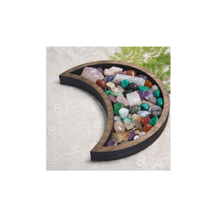 Bandeja de madera decorativa para el hogar con diseño de luna, bandeja de madera con forma de luna para decoración del Ramadán, bandeja de madera para frutas con forma de luna. - Product Image 3