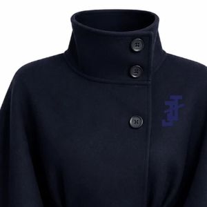 Jack and Jill <b>Women</b>’s <b>Cape</b> Trench <b>Coat</b> Stand Collar Button Front Belted Waist Elegant Long Outerwear Stylish Casual Formal - Product Image 2