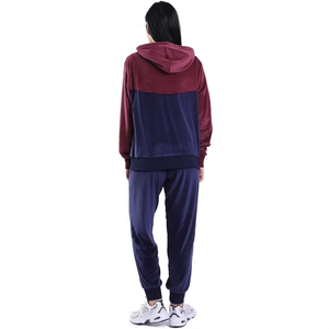 Ensemble de survêtement 2 pièces en velours uni pour femme, avec sweat à capuche zippé et pantalon de jogging coupe-vent, tenue de sport décontractée pour l'automne - Product Image 4