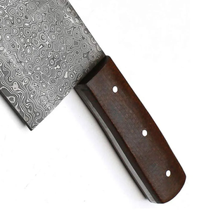 Cuchillo de carnicero de acero de Damasco, hoja forjada, mango de madera de espiga completa, afilado como una navaja, ambidiestro, apto para lavavajillas, cocina moderna - Product Image 3