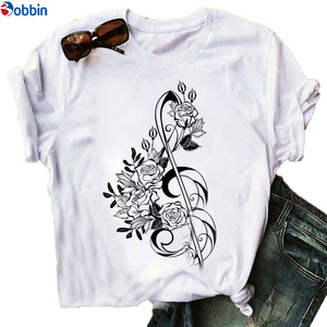 Camiseta con estampado de mariposas y rosas, holgada y transpirable, camiseta estampada para mujer, top gráfico de manga corta, ropa de talla grande, top para mujer - Product Image 6