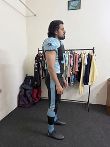 Ensemble d'uniformes de football américain personnalisés imprimés par transfert thermique, maillot en maille polyester avec pantalon rembourré de protection en taille plus - Product Image 2