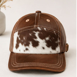 2026 Premium Genuine Cowhide Leather Cowboy <b>Hat</b> for Men <b>Western</b> Style Wide Brim Outdoor Riding <b>Hat</b> Cowhide Leather <b>Hat</b> - Product Image 1