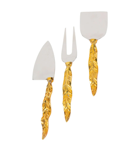 Ensemble de couteaux à fromage durables en laiton, résistant au lave-vaisselle, personnalisable, 3 pièces - Product Image 1