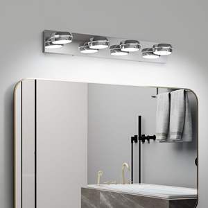 Modern 18W 4-Light LED <b>Vanity</b> <b>Lighting</b> Fixture 28in Chrome Bath Light Bar Bathroom Mirror Lights Modern Bathroom <b>Vanity</b> <b>Lighting</b> - Product Image 1