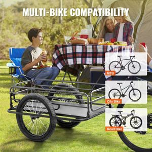 Chariot de vélo robuste, capacité de charge de 275 lb, remorque de transport pour vélo, fixation rapide, pliable universel pour un rangement compact - Product Image 6