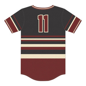 Vente en gros de maillots de baseball KAP à rayures noires, 100% polyester, maille, t-shirt de fraternité avec logo brodé - Product Image 3