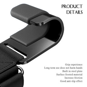 Sangles de poignet robustes en caoutchouc naturel et PVC pour la musculation, avec protège-paume et crochets pour tractions et haltérophilie – Vente en gros - Product Image 3