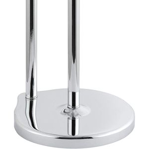 Porte-papier toilette autoportant en chrome pour salle de bain avec une grande surface de rangement pour rouleau jumbo - Product Image 4