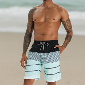 Nouveau design – Short de bain décontracté pour homme style streetwear, en tissu extensible polyester-coton, imprimé anti-UV - Product Image 6