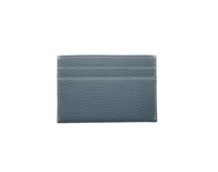 Dompet Kartu Tipis Kulit Asli Italia Castello Logo Timbul Penutup Terbuka Poliester Unisex Merah/Fuchsia/Ungu/Navy/Teal
