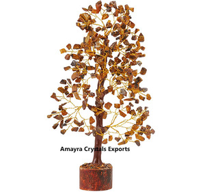 Pierre précieuse Œil de tigre, imperméable, 300 perles, base en bois, fait main, thème mascotte, décoration d'arbre, pot de fleurs, vente en gros AMAYRA CRYSTALS - Product Image 2