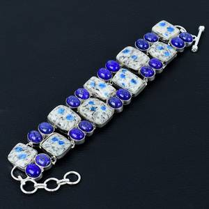 Pulsera de Lapislázuli y Jaspe K2 Hecha a Mano con Plata de Ley 925, Elegante Regalo para Mujer, Novia - Product Image 5