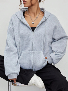 Sudadera con capucha profesional para mujer, nueva, con cremallera, cálida, de forro polar, informal, para otoño, con bolsillos, estilo urbano, ropa deportiva. - Product Image 1