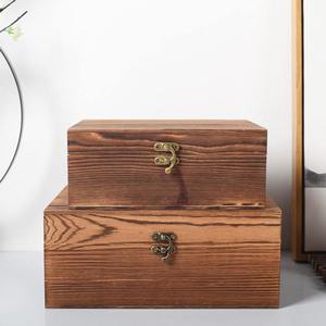 <b>Vintage</b> Wooden Jewelry <b>Box</b> Polished Pine Storage Case with Hinged Lid Lockable Rectangle Gift Packaging for Watch Crafts - Product Image 1