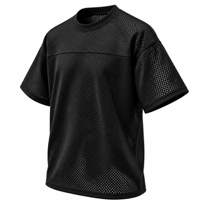Wholesale <b>Men</b> Mesh Jersey T Shirt Heavy Weight Breathable Football Jersey Tee Drop Shoulder Custom <b>Men's</b> Athletic Mesh Shirt - Product Image 5