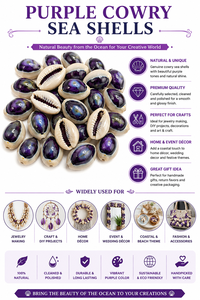 Coquillages de mer Cauris violets naturels sculptés, imitation antique écologique, ovale, pour bijoux, artisanat, décoration, art, objet de collection, créatif, DIY - Product Image 6