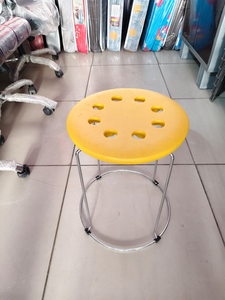 Round Plastic <b>Folding</b> <b>Stool</b> <b>Portable</b> Lightweight Metal Frame <b>Stool</b> for Home Camping Fishing and Outdoor Use - Product Image 3
