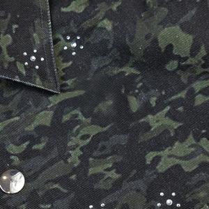 Wholesale Camouflage Denim <b>Jacket</b> Men Custom Rhinestone Streetwear <b>Jacket</b> Lightweight <b>Canvas</b> Jean <b>Jacket</b> - Product Image 5