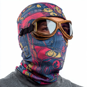 Masque intégral de cyclisme d'hiver pour l'extérieur, cagoule coupe-vent, anti-poussière, chaud, respirant, imperméable, 100% polyester, pêche - Product Image 2