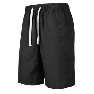 Shorts Largos de Nailon para Gimnasio, Color Negro, con Cordón en la Cintura, Cómodos, Estilo Urbano - Product Image 1