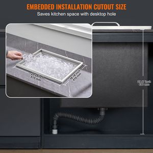 Contenitore per Ghiaccio Commerciale in Acciaio Inox 21"L X 17"W X 18"H 40qt con Coperchio per Cucina Esterna e Bar del Ghiaccio - Product Image 6