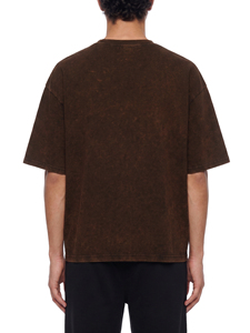 Camiseta de Manga Corta con Cuello Redondo para Hombre, Corte Holgado, Color Sólido, Algodón Lavado, Estilo Casual, Secado Rápido, 220g - Product Image 5