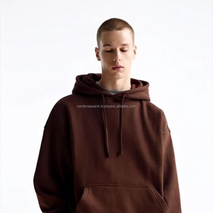 Nardon Apparel 380 500 Gsm Cotton Blank Cropped Hoodie <b>Pullover</b> <b>Men</b> Custom Dtf Printing OversizeHeavyweight <b>Men</b> Hoodies - Product Image 1