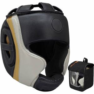 Casque de boxe de haute qualité récent en cuir de vachette et PU, durable et écologique, pour l'entraînement de Muay Thai et de MMA - Product Image 1
