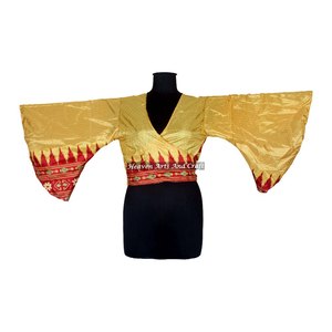 Nouveau Top en Soie Tendance pour Femme, en Soie Recyclée, Style Indien, à Manches Cloche, à Nouer sur le Devant, Style Hippie Rétro, Taille Unique - Product Image 6