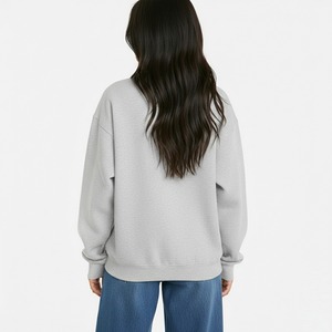 Sweat-shirt à capuche surdimensionné en molleton pour femme, avec logo de marque personnalisé, badge à sequins sur le devant, impression sérigraphique de haute qualité - Product Image 5