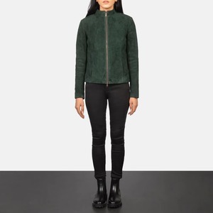 Veste en cuir pour femme de luxe sur mesure de haute qualité, style motard, en peau de mouton véritable, coupe ajustée, respirante, doublure en coton - Product Image 1