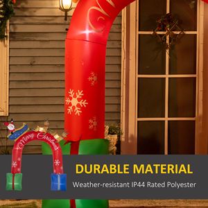 Arco Gonfiabile Natalizio da 2,7 m con Babbo Natale su Slitta, Decorazione LED da Esterno per Giardino, Prato, Feste e Festività - Product Image 5