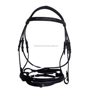 Cavesson-brida de cuero suave acolchada con banda para las cejas, equipo de conducción a caballo, fabricación al por mayor - Product Image 1