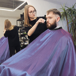 Professional Salon Hairdressing Cape Solid Baber Cape Apron High Quality Hair Cutting Cape with Neck <b>Duster</b> Brush - Product Image 6