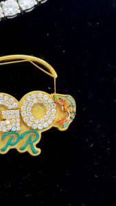 Colgante de cocodrilo personalizado Iced Out para hombre, colgante de moissanita de diamante de Hip Hop de plata 925 para amantes de los animales, colgantes finos - Product Image 2