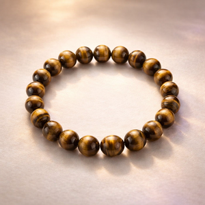 Natural Tiger Eye 8mm Round Gemstone Men's Vintage Third Party Certified Stretch Beaded <b>Bracelet</b> <b>Crystal</b> Wholesale Supply - Product Image 2