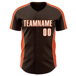 Maillot de baseball marron-orange haut de gamme en tissu mesh performant, personnalisation de l'image de l'équipe, fabricant de vêtements de sport en marque blanche - Product Image 2