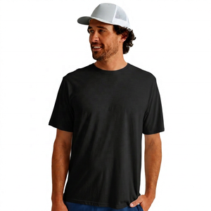 T-shirt à manches courtes bleu clair pour homme, coupe classique, col rond, jersey décontracté en coton, motif lettres, respirant, écologique, séchage rapide - Product Image 2