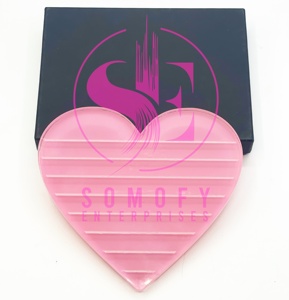 Biểu Tượng Tùy Chỉnh Màu Hồng Acrylic Thủy Tinh Lash Gạch Khay Hình Trái Tim Mở Rộng Lông Mi Chủ Keo Nhíp Cá Nhân Logo Lash Gạch - Product Image 2